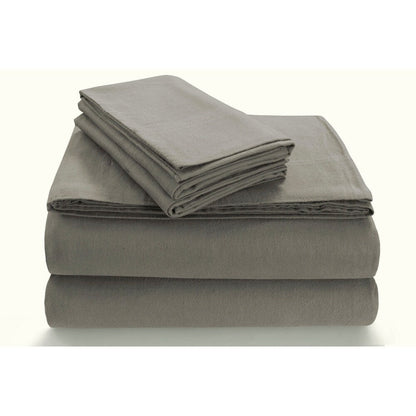 170-GSM Cozy Flannel Solid Extra Deep Pocket Bed Sheet Set