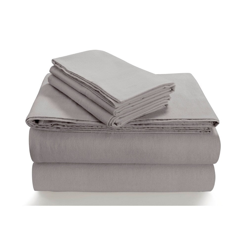 170-GSM Cozy Flannel Solid Extra Deep Pocket Bed Sheet Set
