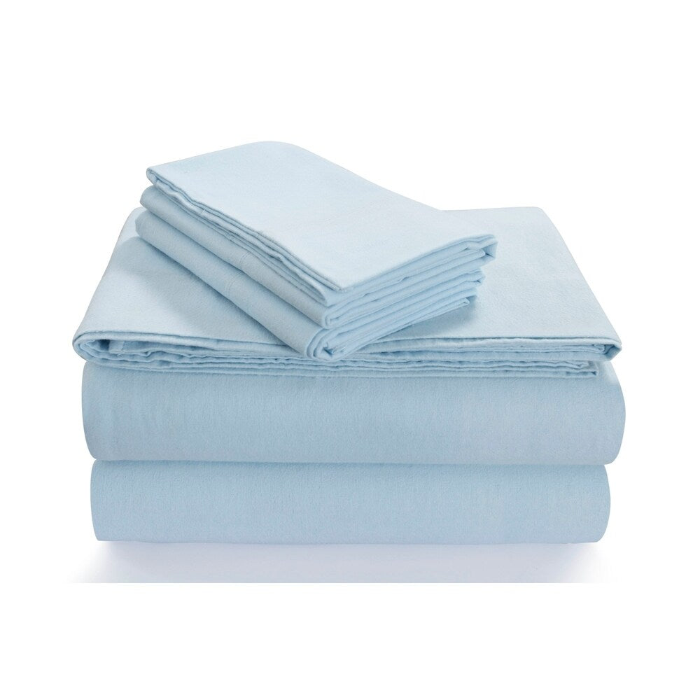 170-GSM Cozy Flannel Solid Extra Deep Pocket Bed Sheet Set