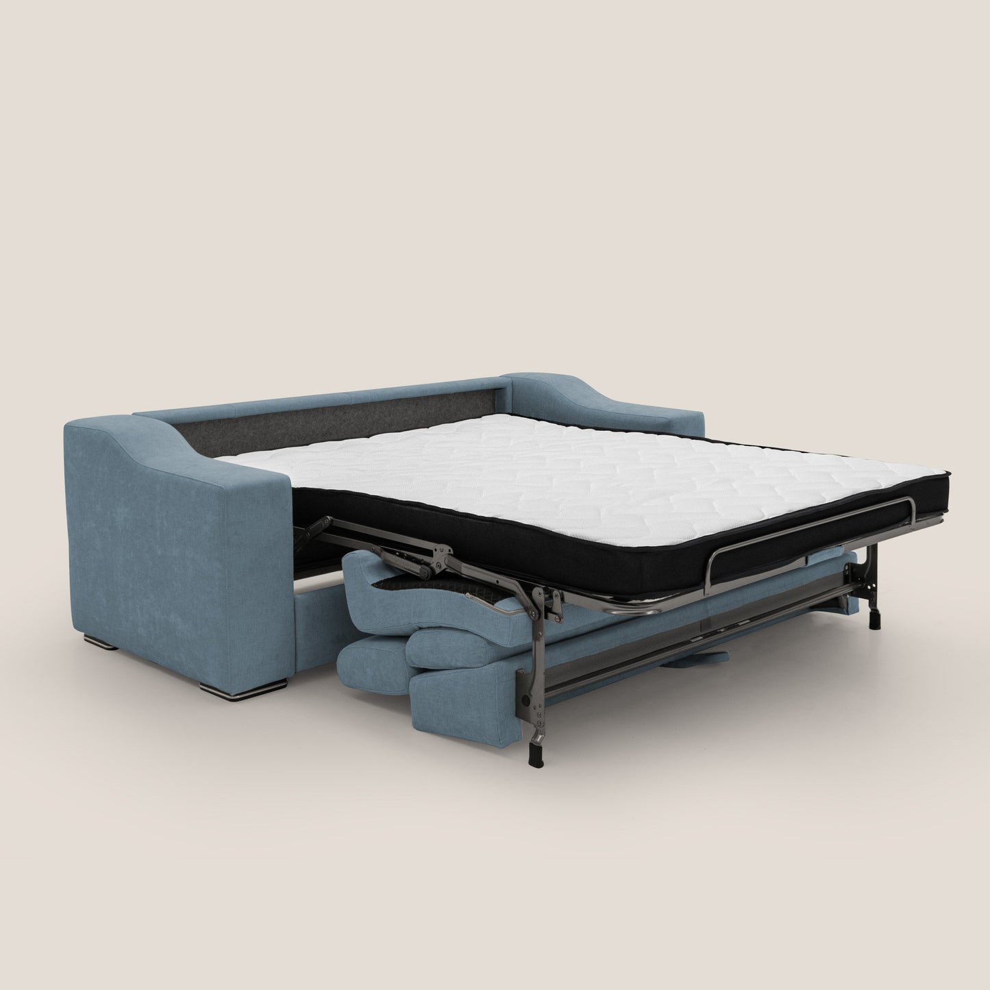 Bomber divano letto matrimoniale con poggiatesta in tessuto impermeabile T14 carta da zucchero 