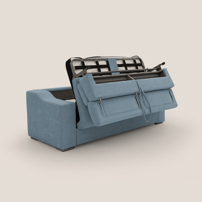 Bomber divano letto matrimoniale con poggiatesta in tessuto impermeabile T14 carta da zucchero 