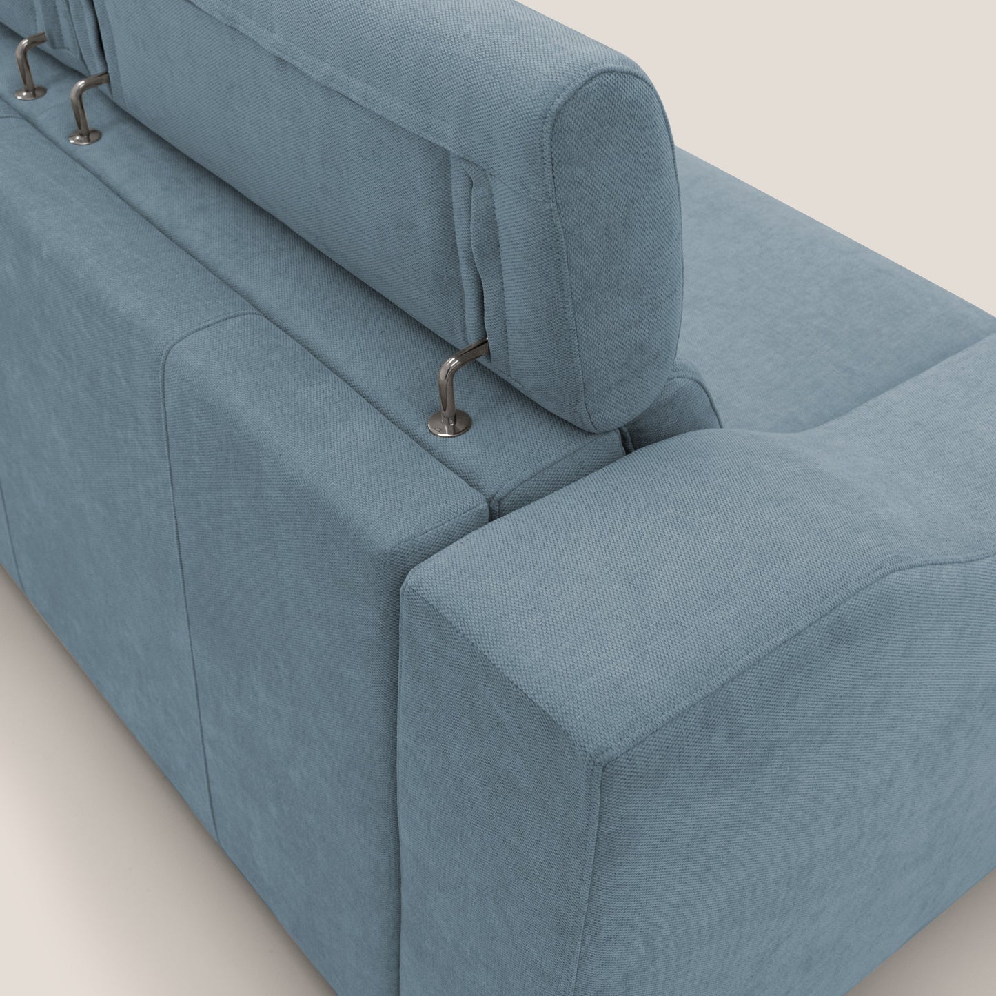 Bomber divano letto matrimoniale con poggiatesta in tessuto impermeabile T14 carta da zucchero 