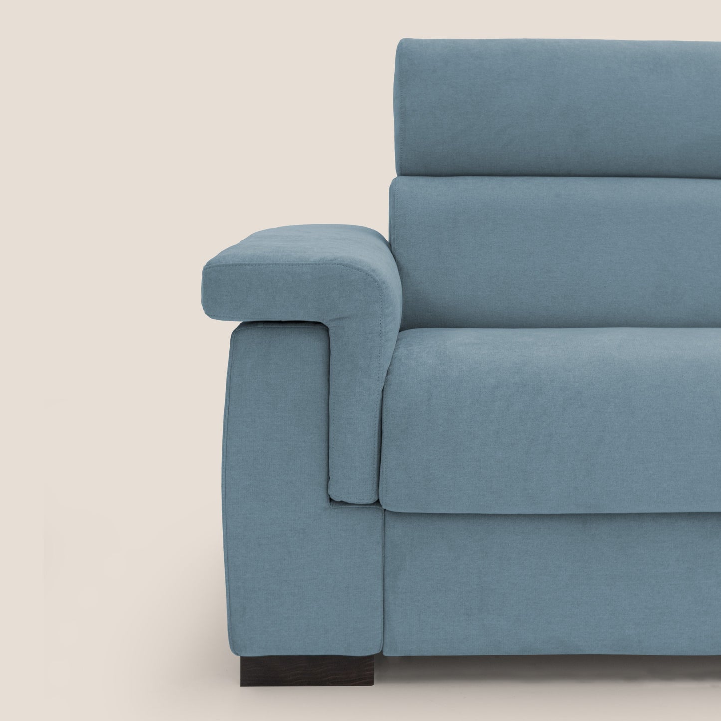 Bjorn divano letto sfoderabile con materasso H18 cm e poggiatesta reclinabili in tessuto impermeabile T02 carta da zucchero