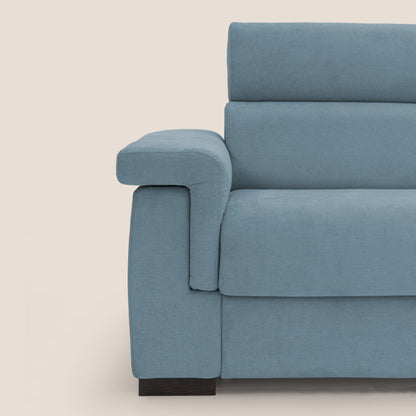 Bjorn divano letto sfoderabile con materasso H18 cm e poggiatesta reclinabili in tessuto impermeabile T02 carta da zucchero