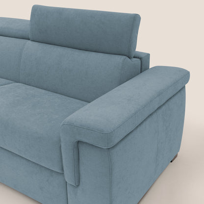 Giunone divano letto con materasso alto 18 cm e poggiatesta reclinabili in tessuto impermeabile T02 carta da zucchero 