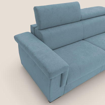 Bjorn divano letto sfoderabile con materasso H18 cm e poggiatesta reclinabili in tessuto impermeabile T02 carta da zucchero