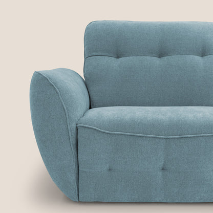 Cerbero divano angolare con pouf mobile in morbido bouclé impermeabile T07 carta da zucchero