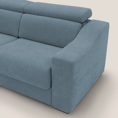 Bomber divano letto matrimoniale con poggiatesta in tessuto impermeabile T14 carta da zucchero 