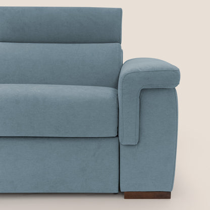 Giunone divano letto con materasso alto 18 cm e poggiatesta reclinabili in tessuto impermeabile T02 carta da zucchero 
