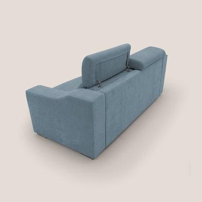 Bomber divano letto matrimoniale con poggiatesta in tessuto impermeabile T14 carta da zucchero 