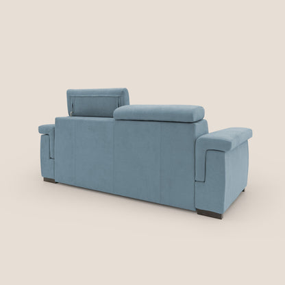 Bjorn divano letto sfoderabile con materasso H18 cm e poggiatesta reclinabili in tessuto impermeabile T02 carta da zucchero