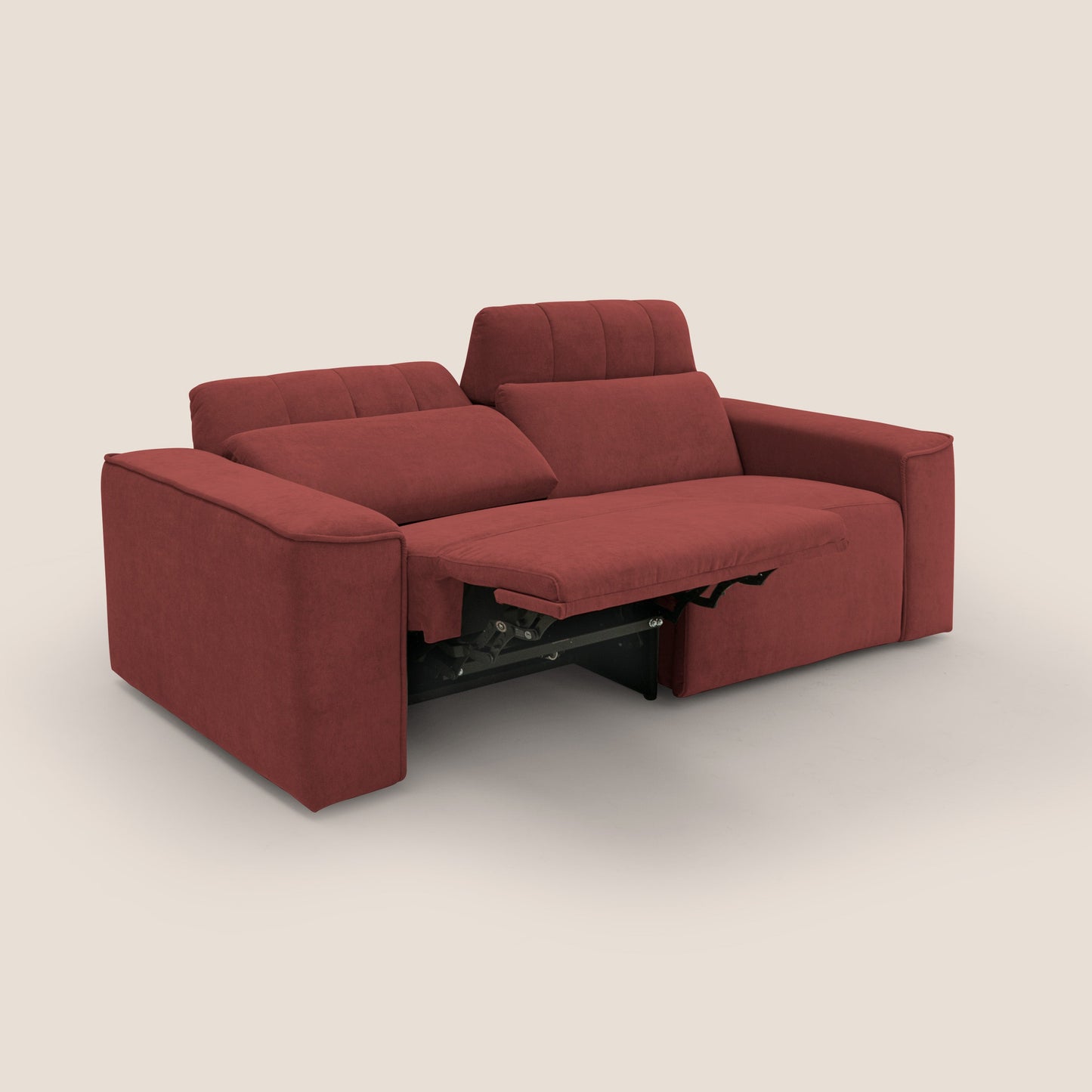 Clark Divano modulare con opzione relax elettrico in tessuto smaltabile impermeabile T17 rosso