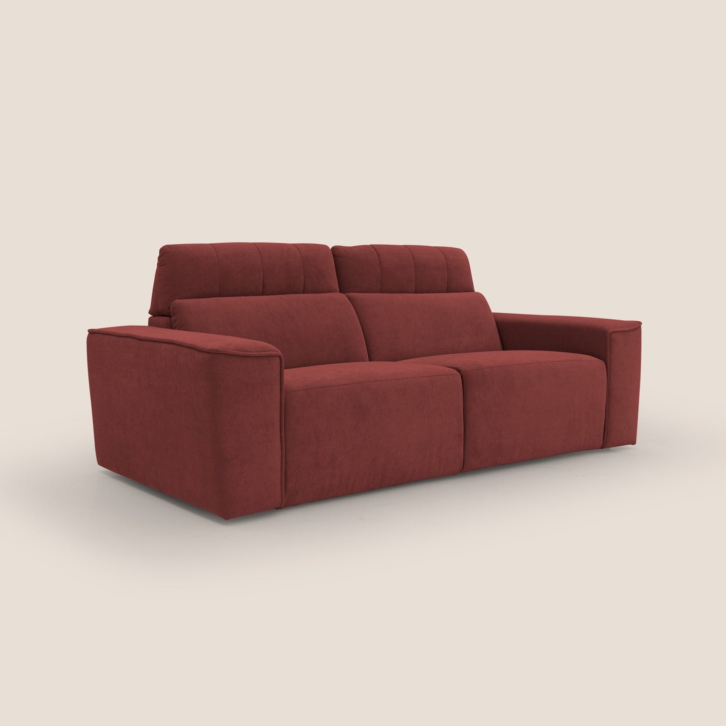 Clark Divano modulare con opzione relax elettrico in tessuto smaltabile impermeabile T17 rosso