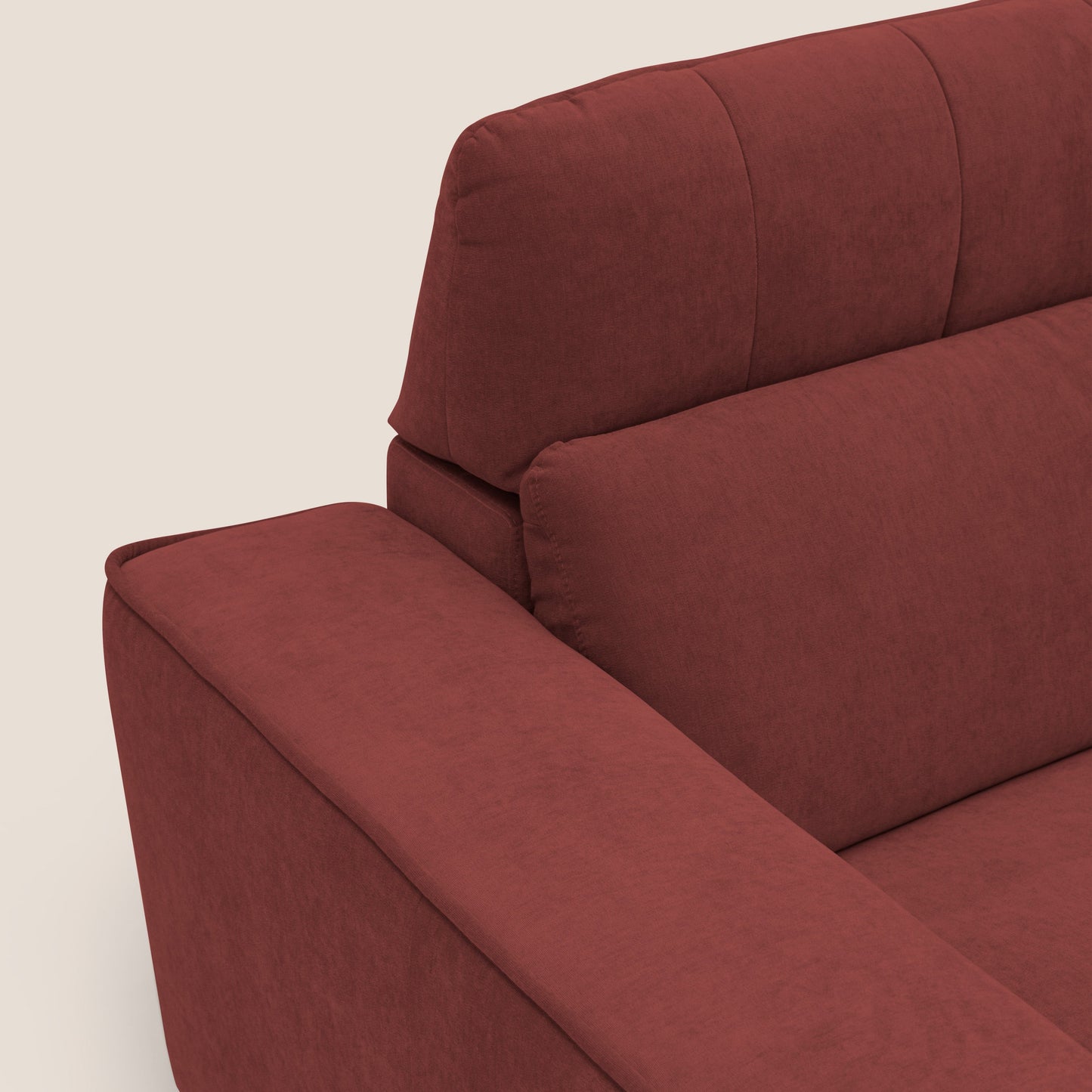 Clark Divano angolare con opzione relax elettrico in tessuto smaltabile impermeabile T17 rosso