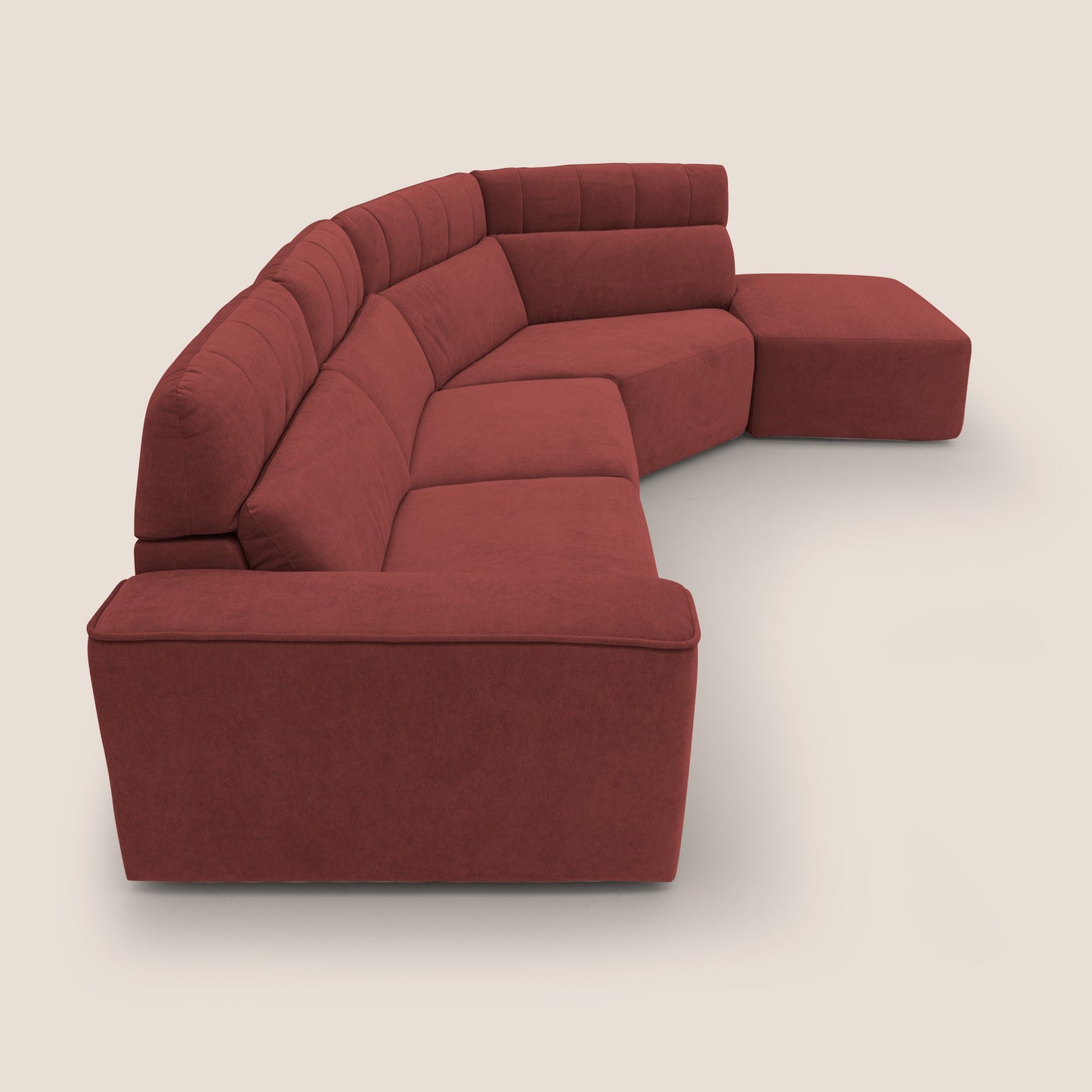 Clark Divano angolare con opzione relax elettrico in tessuto smaltabile impermeabile T17 rosso