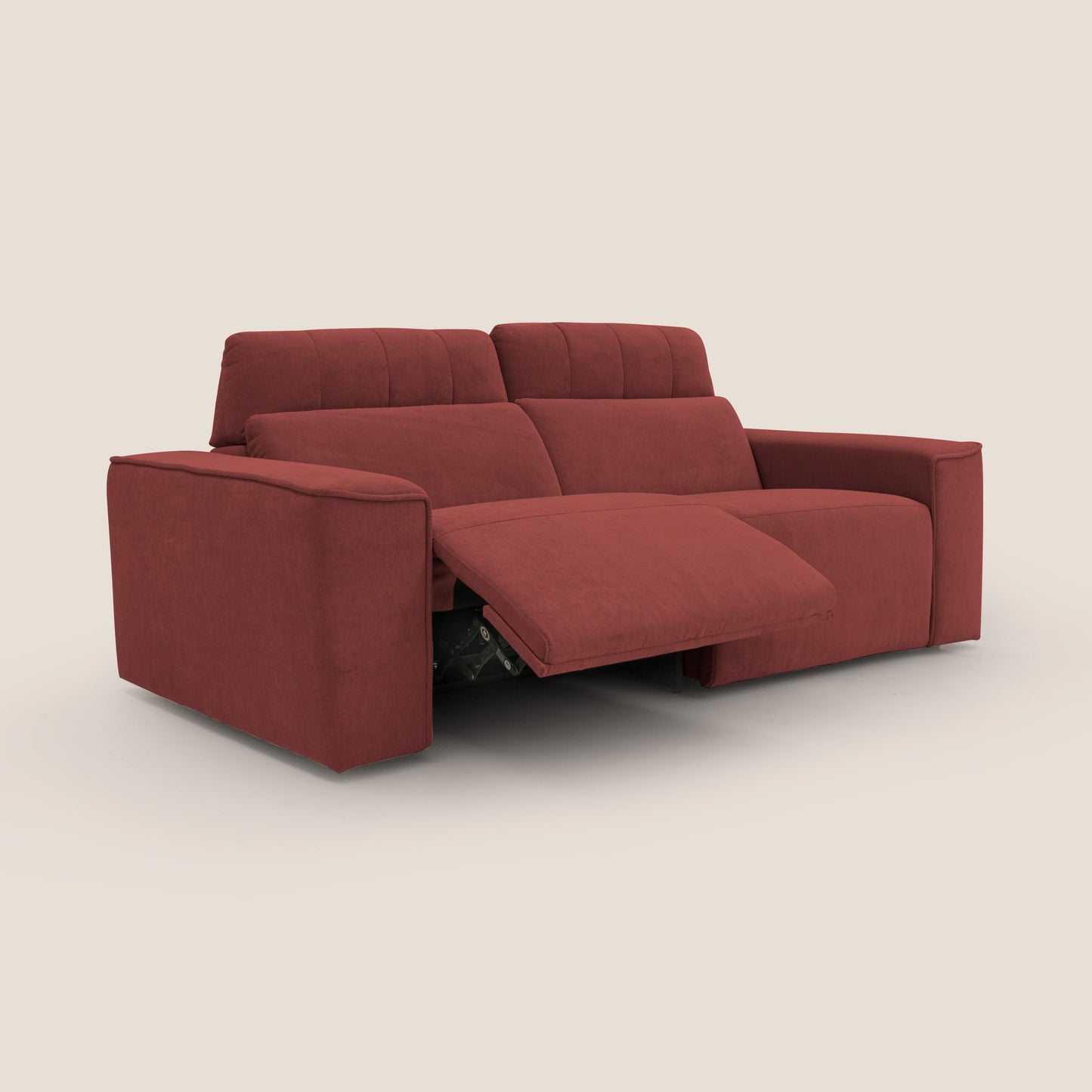 Clark Divano modulare con opzione relax elettrico in tessuto smaltabile impermeabile T17 rosso