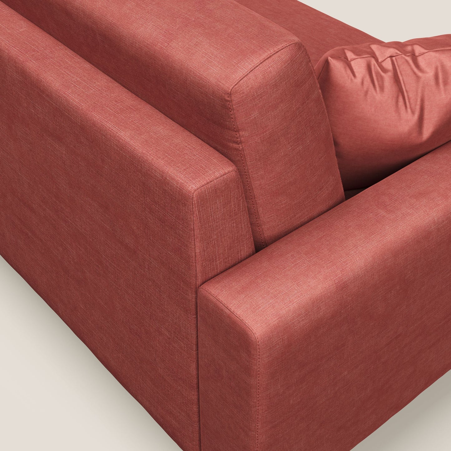 Arthur divano moderno angolare in velluto morbido impermeabile T01 salmone