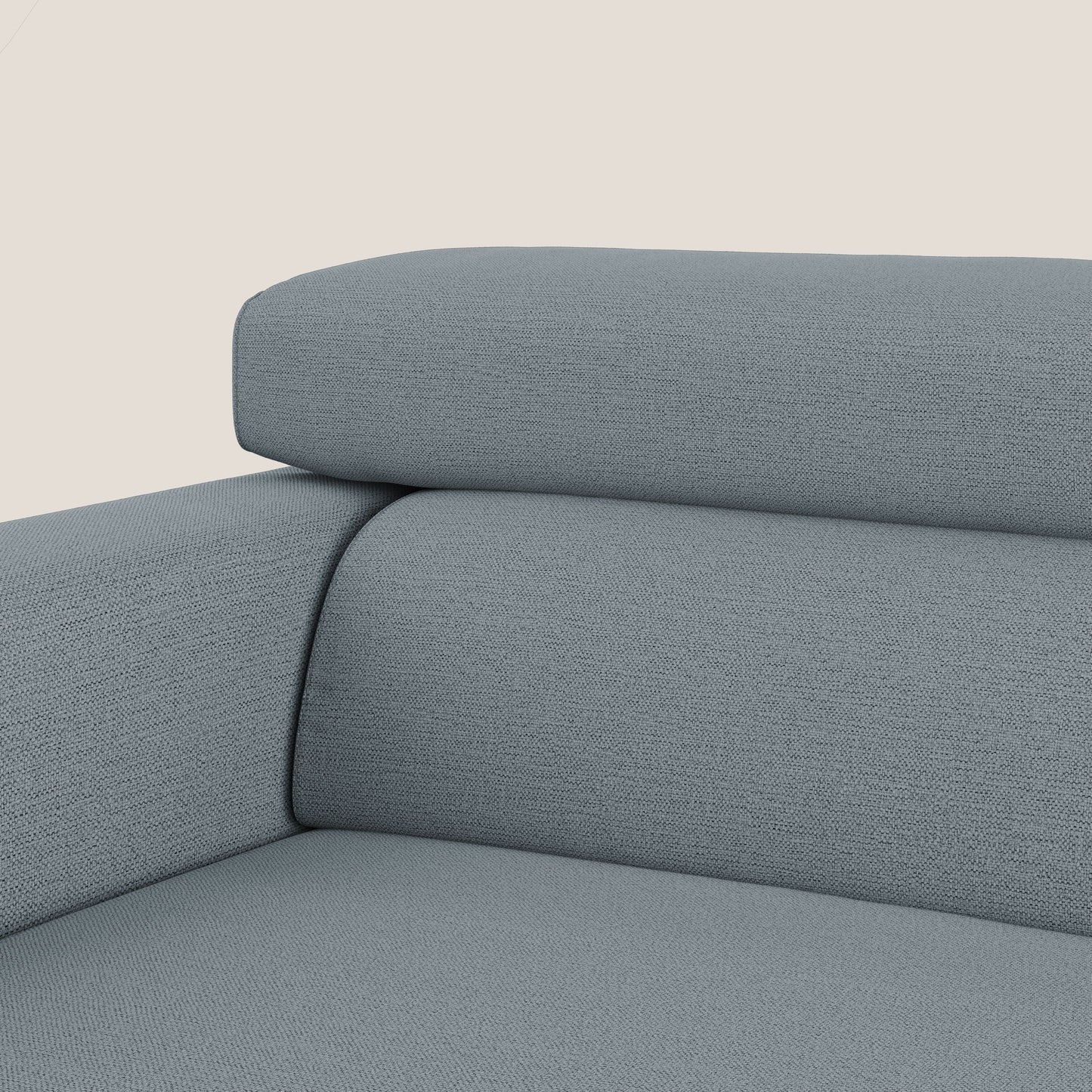 Dylan divano allungabile con pouf estraibile poggiapiedi in tessuto fiammato simil cotone impermeabile T19 carta da zucchero