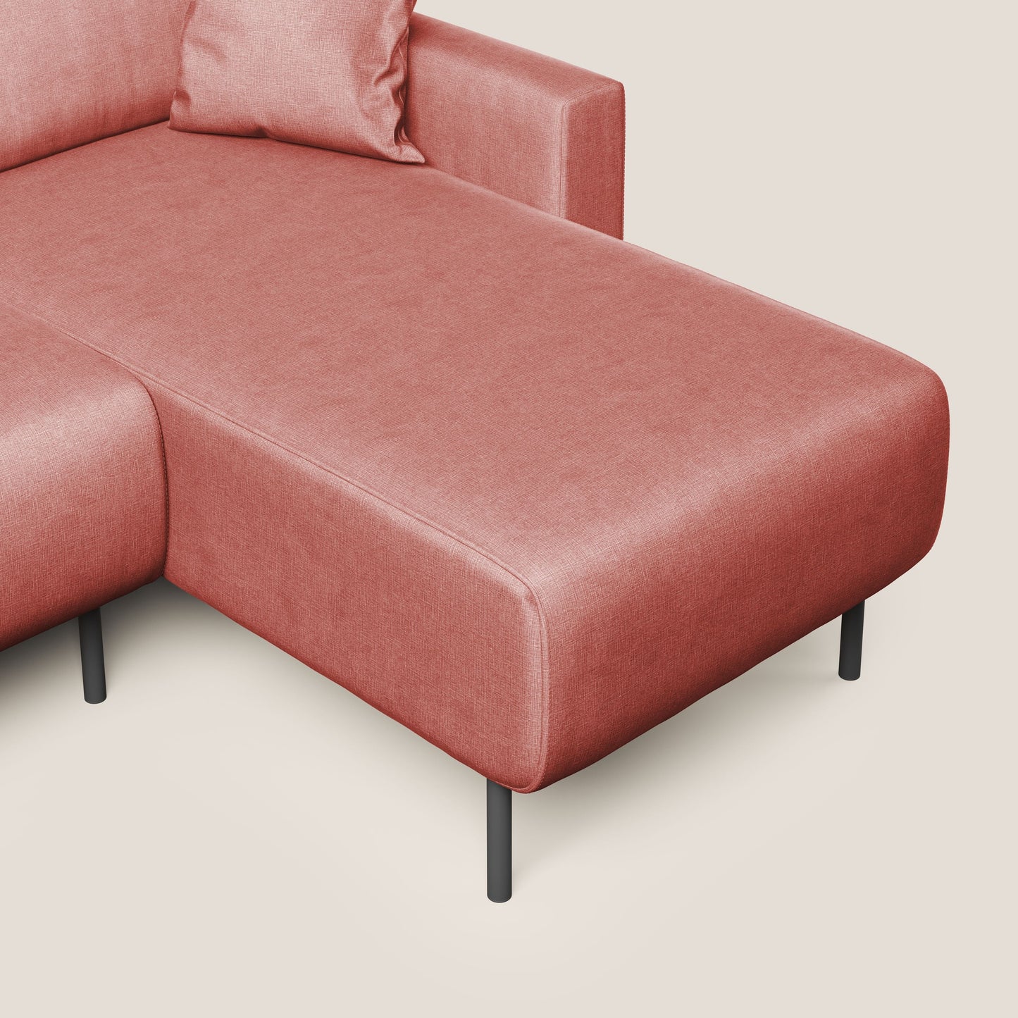 Arthur divano moderno angolare in velluto morbido impermeabile T01 salmone