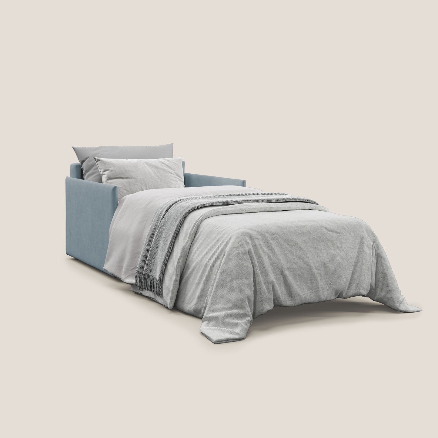 Evans poltrona letto in morbido tessuto impermeabile T02 carta da zucchero