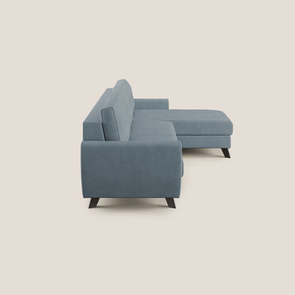 Callisto Divano letto angolare con penisola in tessuto morbido impermeabile T02 carta da zucchero