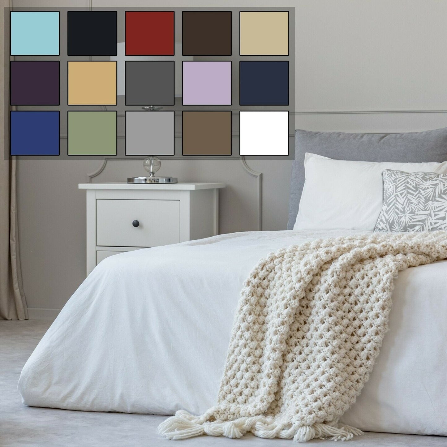 1800 Count Cotton Feel Bed Sheet Set Pillowcases Deep Pocket All Sizes