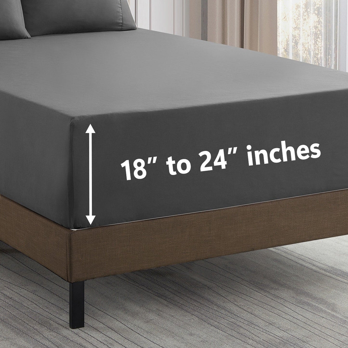 1500 Series Extra Deep 24 Pocket 6 Piece Sheet Set