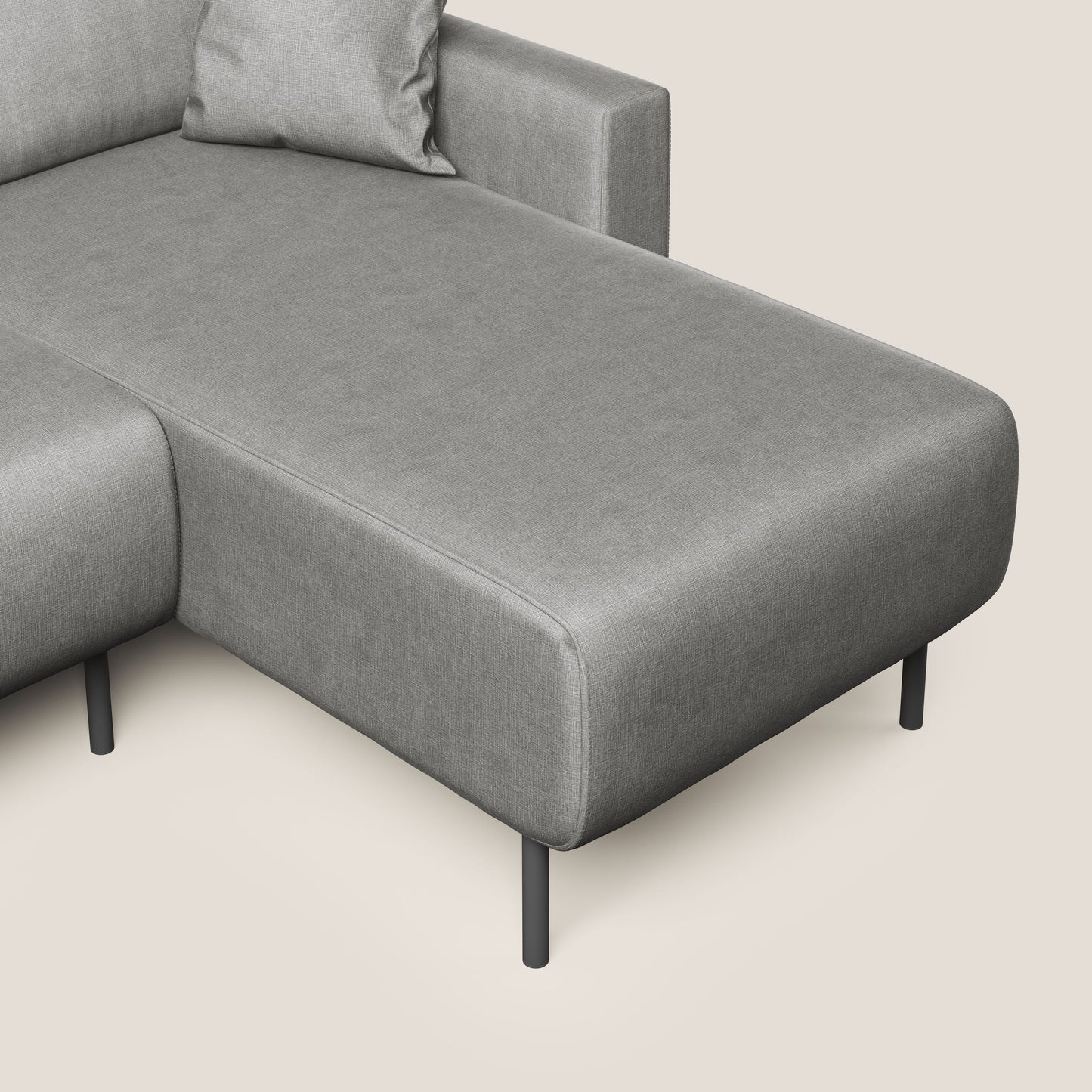 Arthur divano moderno angolare in velluto morbido impermeabile T01 grigio