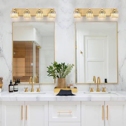 2/3/4/5 Light Bathroom Vanity Light Wall Sconce with Crystal Shade