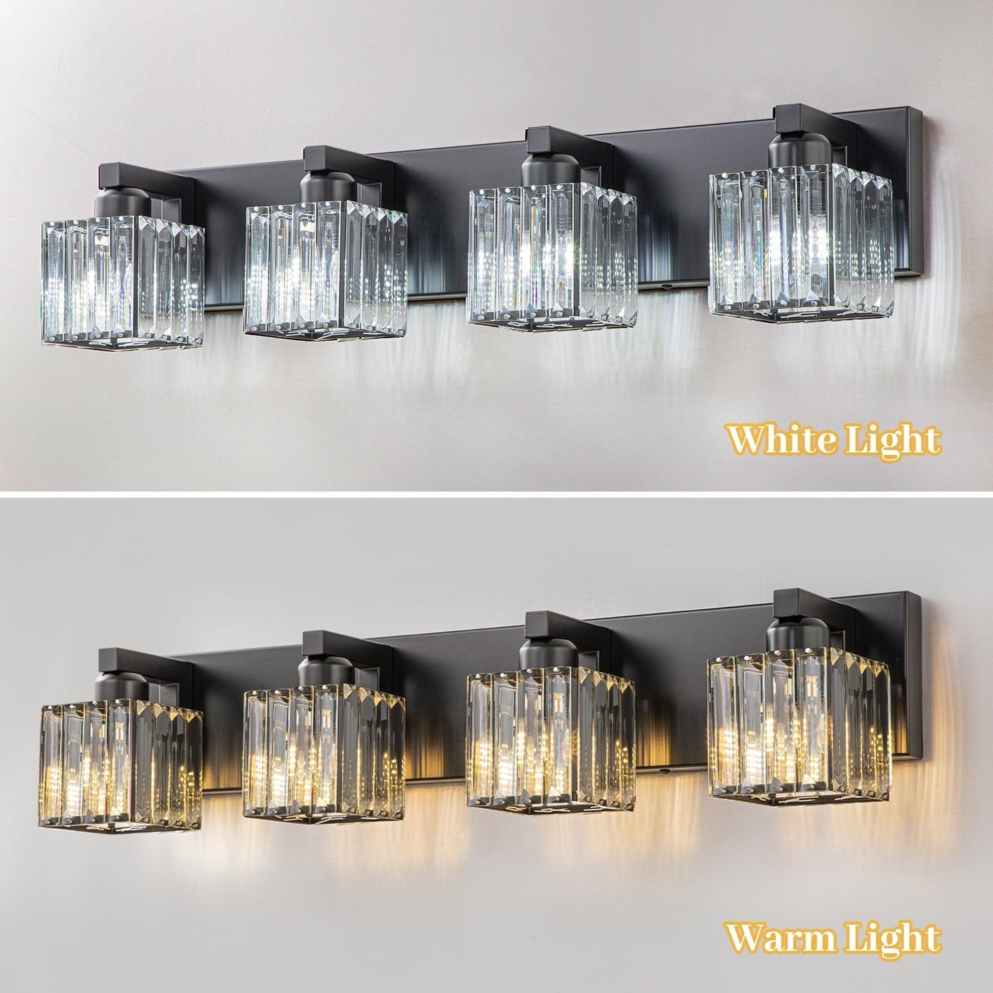 2/3/4/5 Light Bathroom Vanity Light Wall Sconce with Crystal Shade