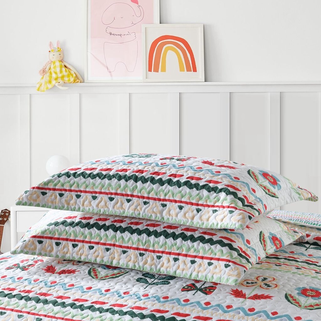 2/3 Piece Kids Cotton Quilt Bedspread Comforter Set Throw Blanket for Teens Boys Girls Kids Beds Bedding Coverlet LiTa