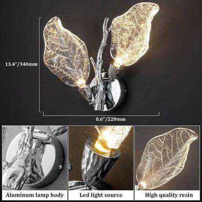 KAYLA 2-Light Bionic Leaf Wall Sconce