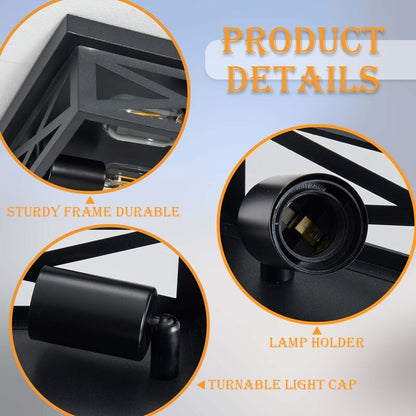 2-Light Black Farmhouse Flush Mount Ceiling Light-2 Pack