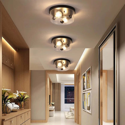 2-Light Black Farmhouse Flush Mount Ceiling Light-2 Pack