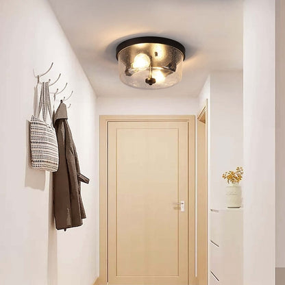 2-Light Black Farmhouse Flush Mount Ceiling Light-2 Pack