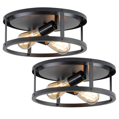 2 Light Farmhouse Flush Mount Ceiling Light-2 Pack