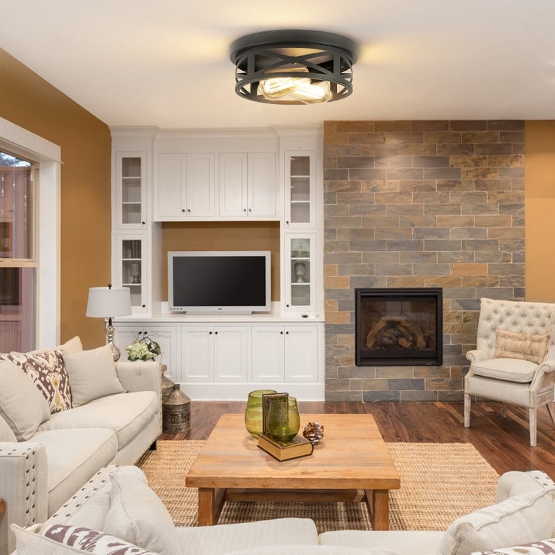 2 Light Farmhouse Flush Mount Ceiling Light-2 Pack