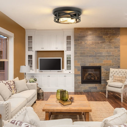 2 Light Farmhouse Flush Mount Ceiling Light-2 Pack