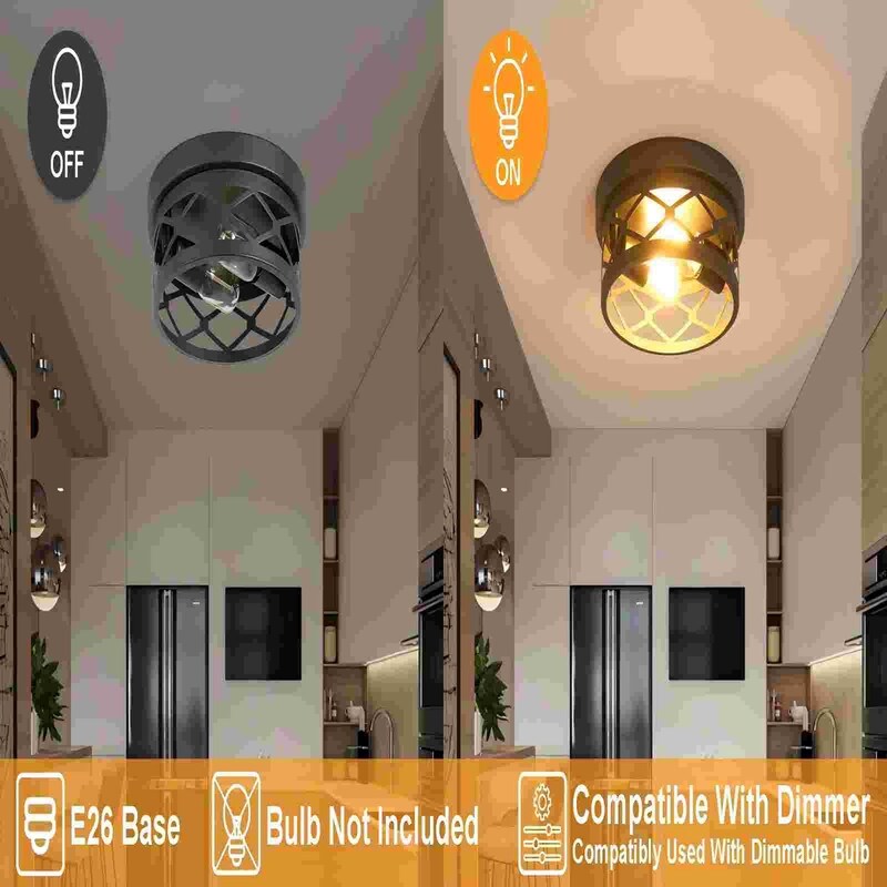 2 Light Farmhouse Flush Mount Ceiling Light-2 Pack