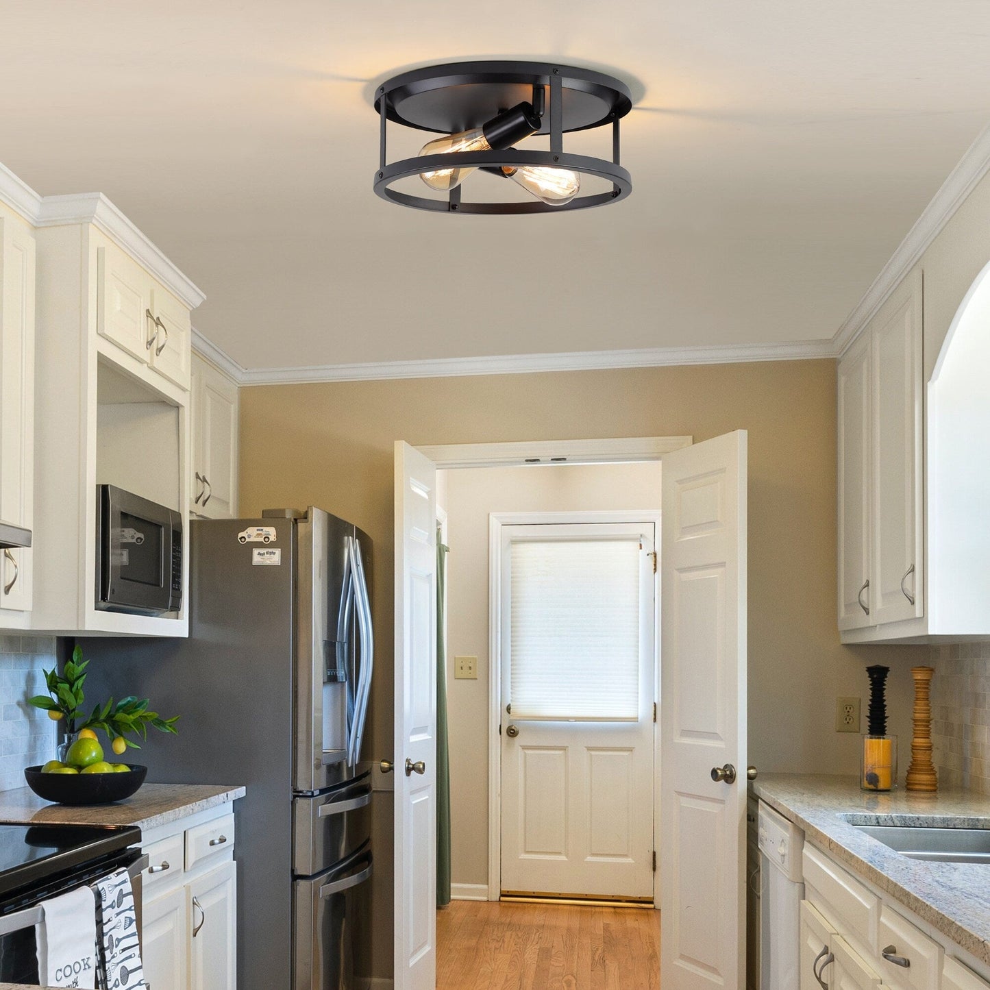 2 Light Farmhouse Flush Mount Ceiling Light-2 Pack