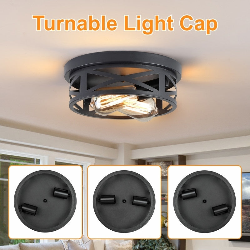 2 Light Farmhouse Flush Mount Ceiling Light-2 Pack