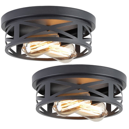 2 Light Farmhouse Flush Mount Ceiling Light-2 Pack