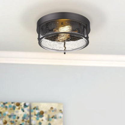 2-Light Farmhouse Flush Mount Ceiling Lights, Oil Rubbed Bronze Finish