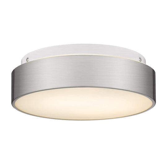 2-Light Flush Mount Ceiling Light with Frosted Glass Shade - 12.0 In. L X 12.0 In. W X 3.5 In. H