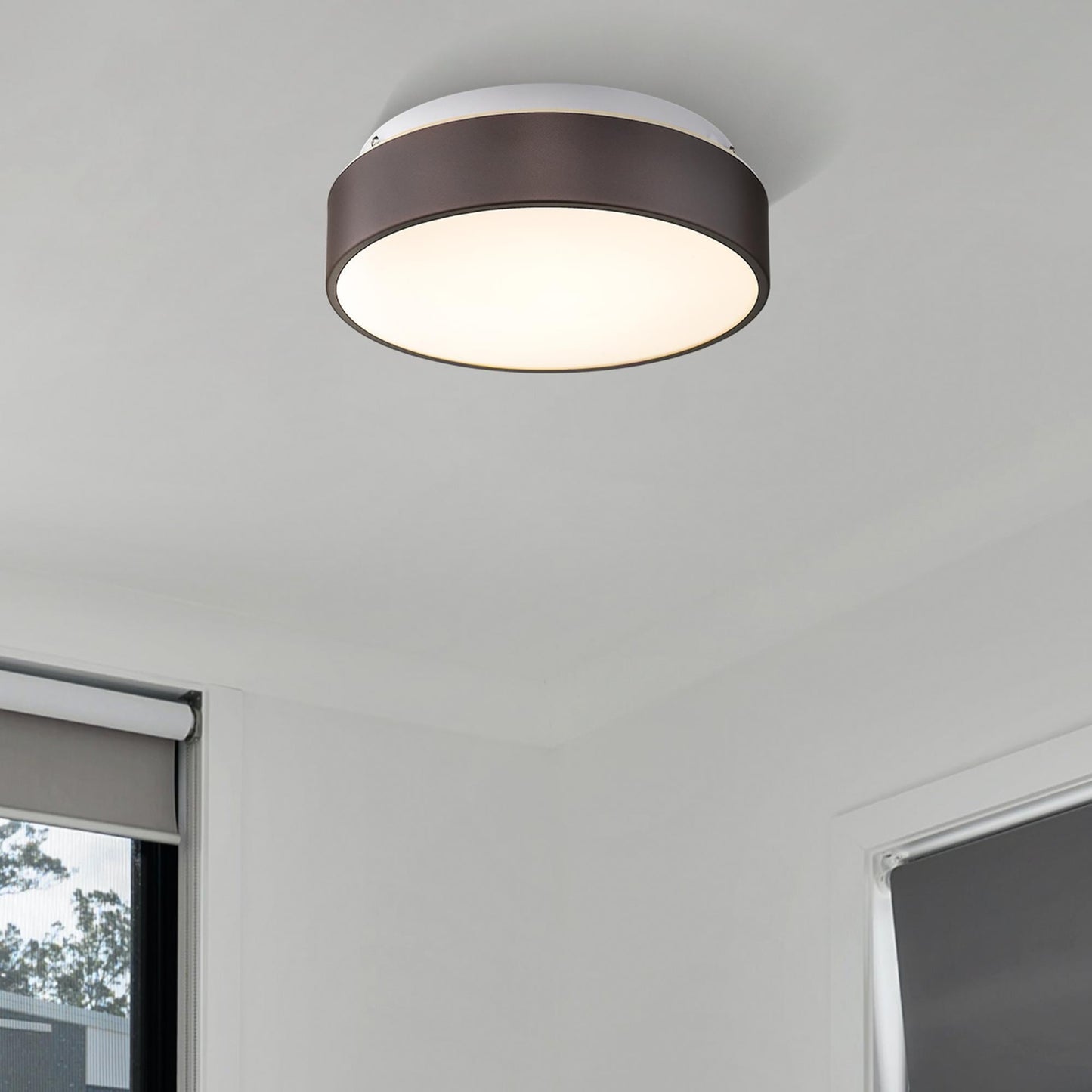 2-Light Flush Mount Ceiling Light with Frosted Glass Shade - 12.0 In. L X 12.0 In. W X 3.5 In. H