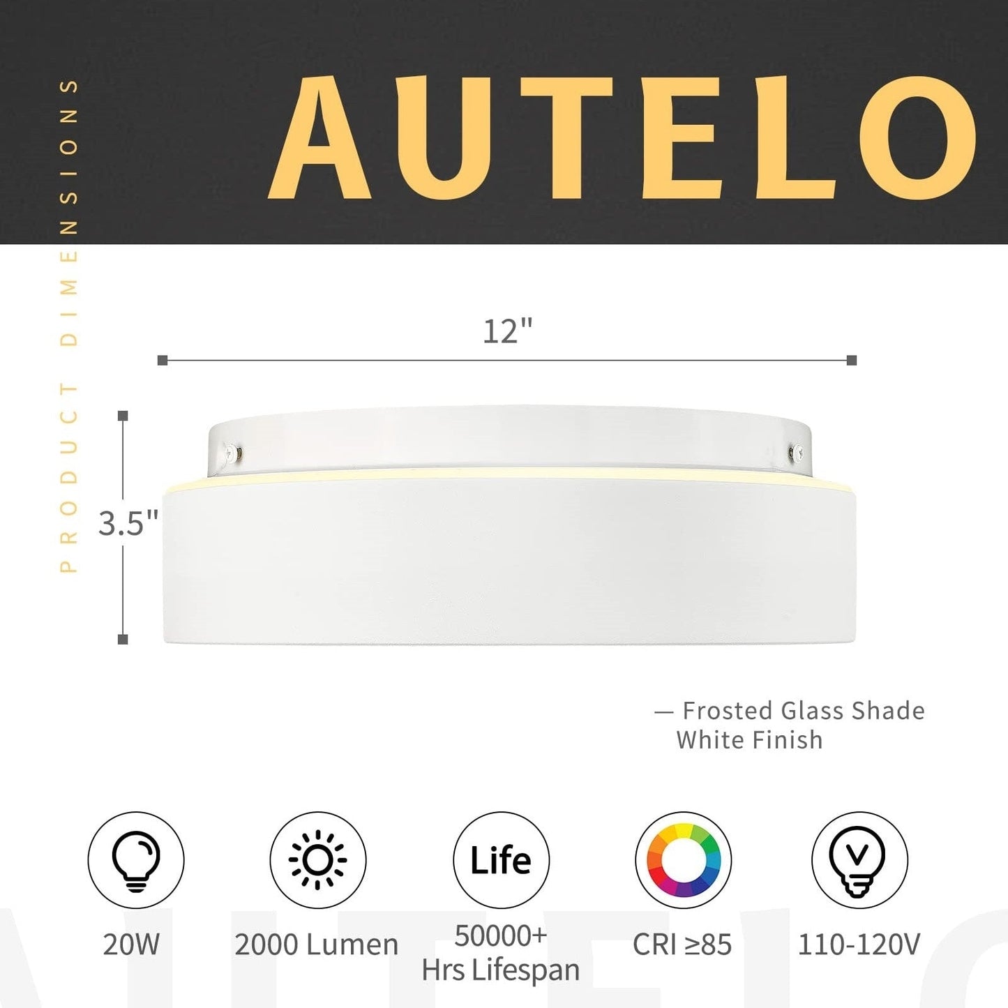 2-Light Flush Mount Ceiling Light with Frosted Glass Shade - 12.0 In. L X 12.0 In. W X 3.5 In. H