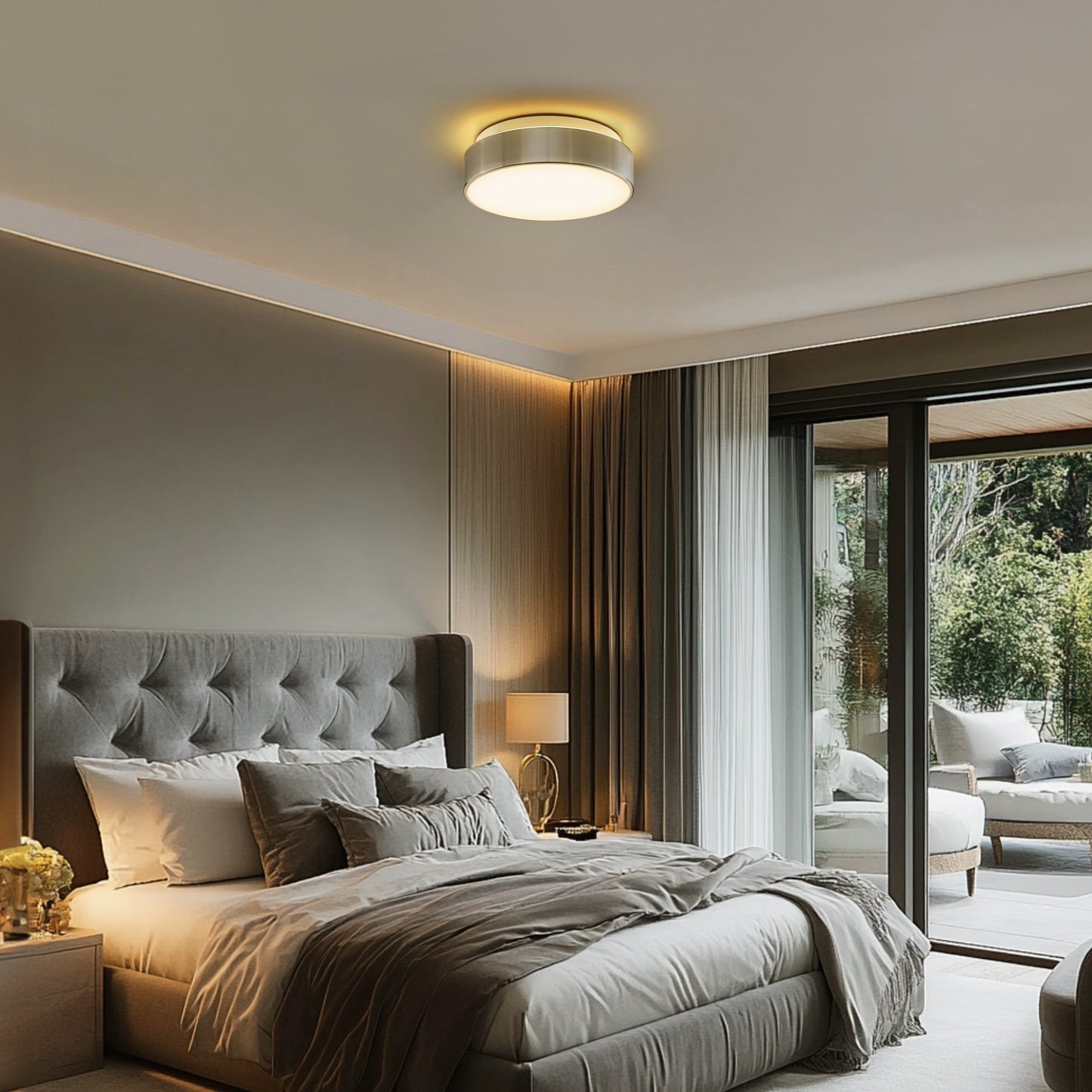 2-Light Flush Mount Ceiling Light with Frosted Glass Shade - 12.0 In. L X 12.0 In. W X 3.5 In. H