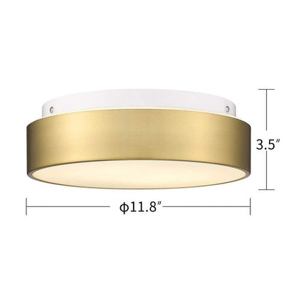 2-Light Flush Mount Ceiling Light with Frosted Glass Shade - 12.0 In. L X 12.0 In. W X 3.5 In. H