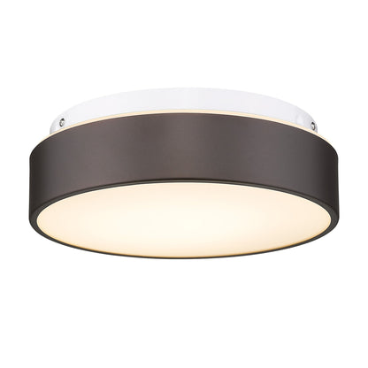 2-Light Flush Mount Ceiling Light with Frosted Glass Shade - 12.0 In. L X 12.0 In. W X 3.5 In. H