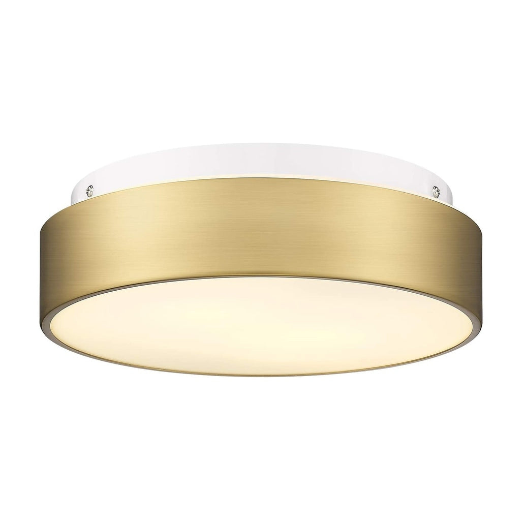 2-Light Flush Mount Ceiling Light with Frosted Glass Shade - 12.0 In. L X 12.0 In. W X 3.5 In. H